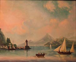 Морской пролив с маяком. И.К.Айвазовский, (90х73, копия Н.Резник)